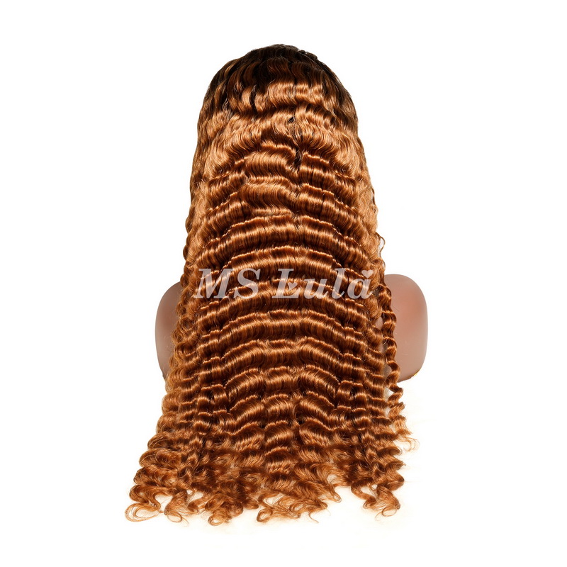 #1B/30 Color 13x4 Deep Wave Lace Front Wigs - 图片 3